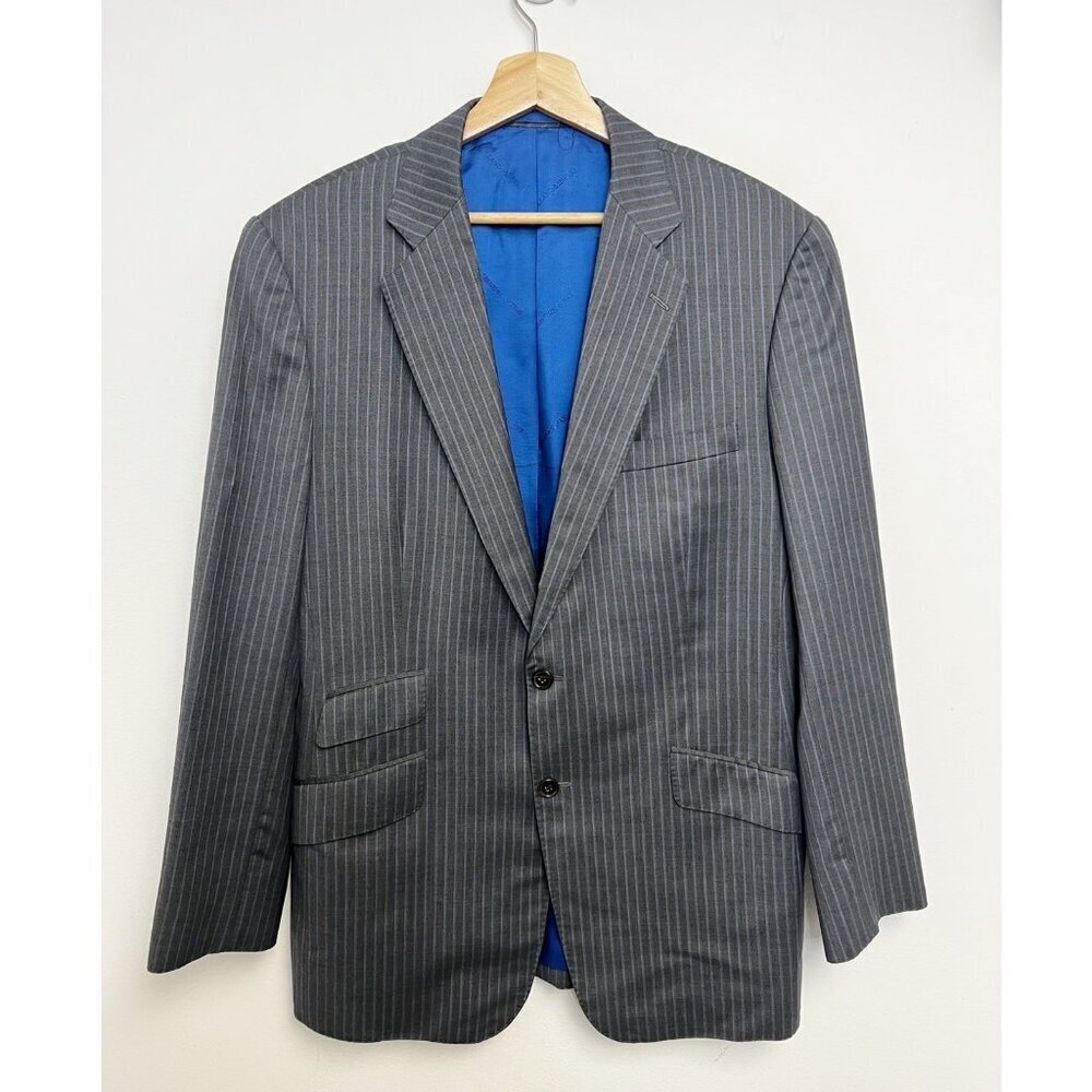 Ermenegildo Zegna Fabric Striped men's sports Jacket blazer grey Sz S/M